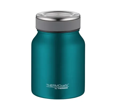 THERMOcafé by THERMOS TC FOOD JAR teal mat 0,50l, 9h heiß 14h kalt, Thermobehälter für Essen, doppelwandiger Lunchpot aus Edelstahl, auslaufsicher, spülmaschinenfest, für Büro und unterwegs