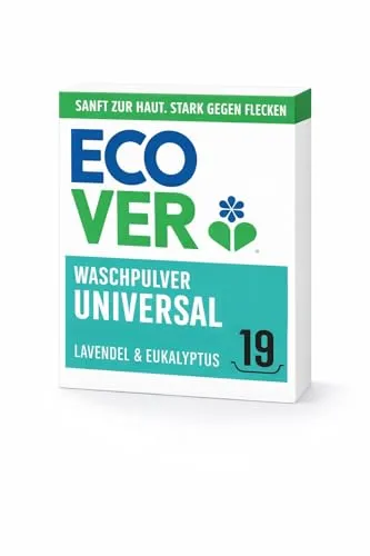 Ecover Universal-Waschpulver, Waschmittel, Duftrichtung: Frischer Lavendel & Eukalyptus, 1 x 19 Waschgänge, 1 x 0.95 kg