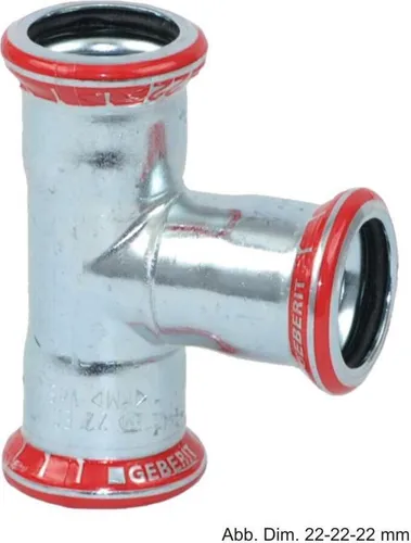Geberit Mapress C-Stahl T-Stück, 18-15-18 mm