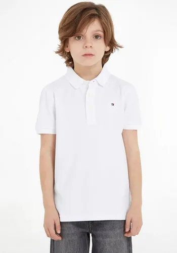 Tommy Hilfiger Jungen Poloshirt Kurzarm aus Bio-Baumwolle, Weiß (Bright White) - Poloshirts für Jungen, aus 96% Bio-Baumwolle, mit klassischem Kragen und bequemer Relaxed Fit Passform für optimalen Tragekomfort.
