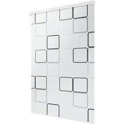 KS Handel 24 Halb-Kassetten Duschrollo Duschvorhang PEVA Quadro 150x240 cm