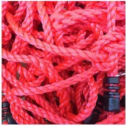 Loggyland Kletternetz verschiedene Farben/ Höhen/ Breiten Kletterseil, 70 kg Tragkraft, extrem witterungsbeständig und angenehm in der Hand rot 125 cm x 200 cm