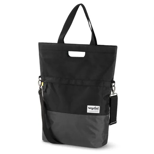 Recycelte Shopper-Fahrradtasche Urban Proof 20 Liter - Schwarz/Grau - Fahrradtaschen, umweltfreundlich aus recycelten Materialien und geräumig für alle Outdoor-Abenteuer.