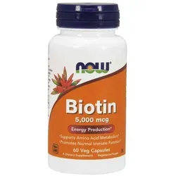 NOW FOODS Biotin 5000mcg (Biotin) 60 pflanzliche Kapseln