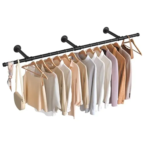 SONGMICS Wand-Kleiderstange im Industrie-Design in schwarz von SONGMICS