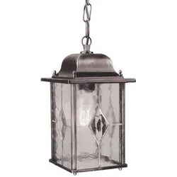 Elstead Lighting Außenhängelampe Wexford, Schwarz/Silber - Elegante Außenhängelampe aus Metall und Glas, 15.9x34 cm, mit CE-Zertifizierung und Schutzklasse I für sichere und stilvolle Beleuchtung im Außenbereich.
