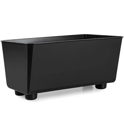 KONZEPT Blumentopf mit Füßen, rechteckig - Blumenkasten klein 4,2 l, Übertopf ideal für Fensterbank und Zimmerpflanzen