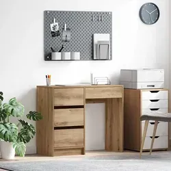 vidaXL Brauner Schreibtisch Artisan Eiche - Kinderschreibtische mit modernem Design und viel Stauraum. Die drei praktischen Schubladen halten den Arbeitsplatz ordentlich und sorgen für eine angenehme Arbeitsumgebung.