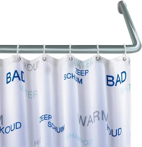WENKO Winkelduschstange - 3 Kombinationsmöglichkeiten, extra breite 25mm Stange aus rostfreiem Aluminium für perfekte Duschvorhanglösungen