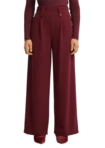 QS Chinos Wide-Leg Hose aus Interlockjersey rot 40/32