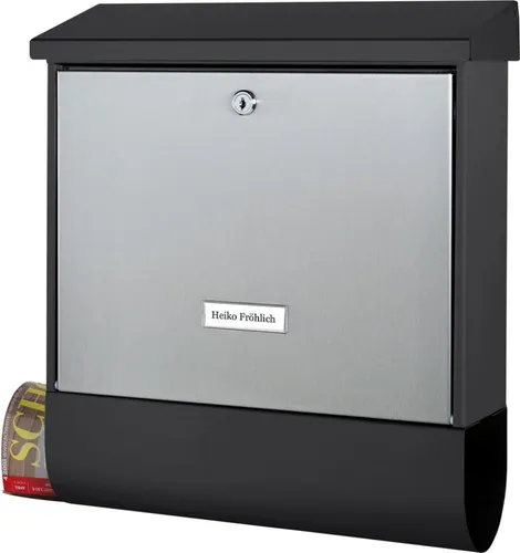 Burg Wächter Briefkasten London 6867 S - Wandbriefkästen, elegantes Design mit robustem Stahl, ideal für den modernen Eingangsbereich und wetterfest.