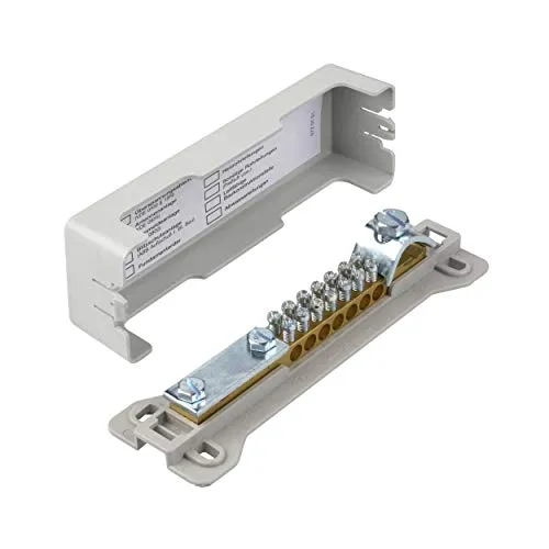 REV Erdungsschiene, plombierbar mit 9 Anschlüssen in silber von REV