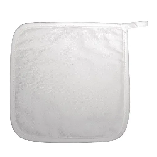 Rayher 3833600 Topflappen, 19 x 19 cm, quadratisch, weiß, 2 Stück, waschbar, Schutz beim Kochen und Backen, ideal zum Bemalen