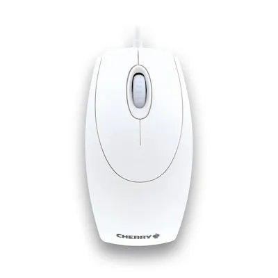 CHERRY M-5400-0 - Kabelgebundene Maus in Weiß, 1000 DPI für präzise Steuerung und ergonomisches Design für Rechts- und Linkshänder