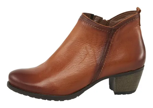 Stiefelette HEINE Damen Gr. 37 - Sportlich in Cognac - Wanderschuhe aus hochwertigem Rinds-Glattleder mit Easy Entry durch Elastik-Einsatz und Reißverschluss. Ideal für komfortable und stilvolle Outdoor-Aktivitäten.