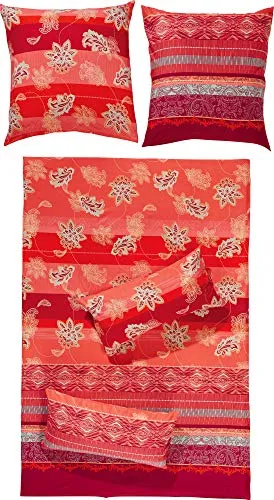 Erwin Müller Flanell Bettwäsche mit orientalischen Blumen-Ornamenten - Entdecken Sie die Erwin Müller Flanell Bettwäsche in rot mit fantasievollen Blumen-Ornamenten. Die kuschelige Baumwollqualität sorgt für ein angenehmes Schlafklima. Mit praktischem Reißverschluss und in weiteren Größen erhältlich.