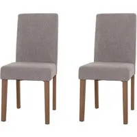 Esszimmerstuhl Littau 2er-Set, hellgrau - Moderne Esszimmerstühle aus Chenille mit hoher Rückenlehne und abgerundeten Ecken. Ideal für stilvolle Esszimmer und Küchen, inklusive 2 Stühle.