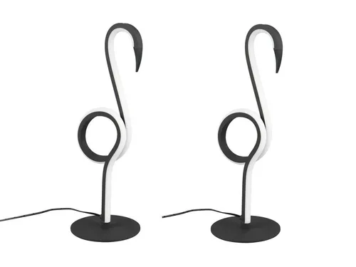 Reality Leuchten LED Nachttischlampe Flamingo Schwarz, 35cm, Designer Tischbeleuchtung mit Warmweißem Licht - Dieses 2er SET LED Tischlampen im auffälligen Flamingo-Design bringt Eleganz in jeden Raum. Ideal für Wohnräume oder als stilvolle Nachttischlampe, sorgt das fest integrierte LED-Modul für eine angenehme Lichtstimmung.