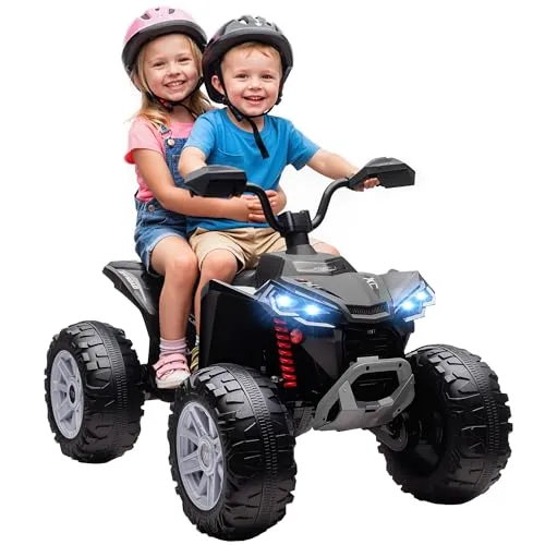 AIYAPLAY 24V Elektro Quad für Kinder - Elektrofahrzeuge mit 24V Leistung, 4-6,5 km/h Geschwindigkeit und Zweisitzer für gemeinsamen Fahrspaß im Freien.