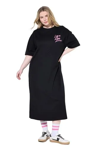 Studio Untold Damen große Größen Übergrößen Plus Size Jerseykleid, Oversized, Bigshirt, Rückenprint schwarz 50+ 841486100-50+