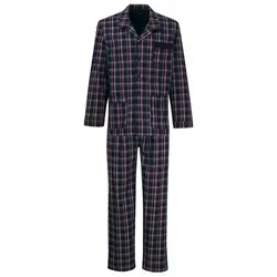 GÖTZBURG Pyjama Pure Cotton (2 tlg) mit Brusttasche blau 3XL