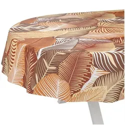 ANRO Wachstuch Tischdecke Gold Oval 180x140 cm in gold von ANRO