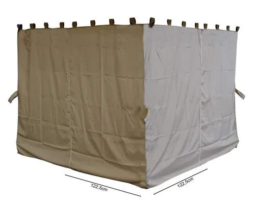 Quick Star Pavillonseitenteil 3x3m Paris Sand - 4-seitige Wände aus 100% Polyester, ideal für Schutz und Privatsphäre. Passend für Pavillon Paris 3x3m, mit Reißverschluss und Klettbefestigung.