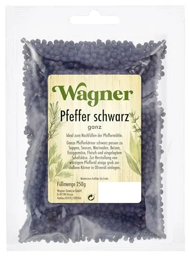 Wagner Gewürze Pfeffer schwarz ganz, 250 g