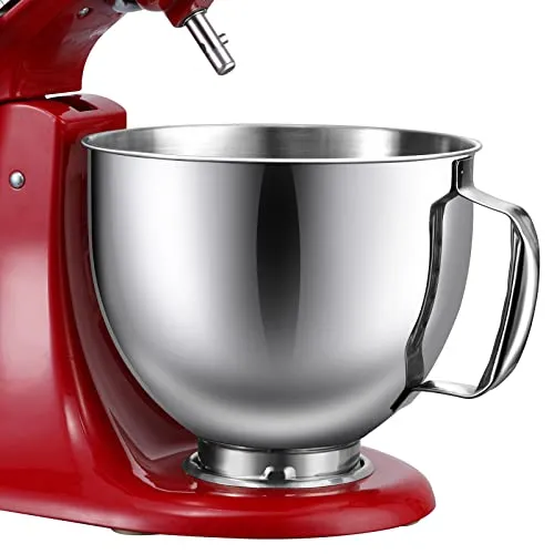 Gdrtwwh Edelstahlschüssel für KitchenAid Standmixer mit 4,3 Litern und 4,8 Litern Fassungsvermögen, Ersatz für KitchenAid Mixerschüssel, spülmaschinenfest