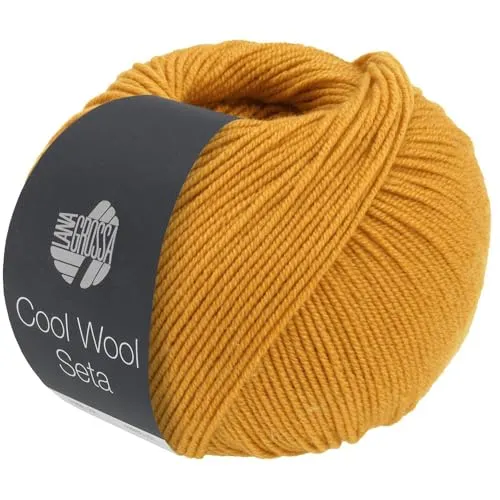 LANA GROSSA Cool Wool Seta | Cool Wool Klassiker mit Seidenanteil | Handstrickgarn aus 80% Schurwolle (Merino extrafein) & 20% Seide | 50g Wolle zum Stricken & Häkeln | 160m Garn FB 7