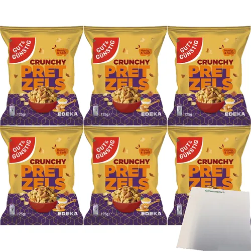 G&G Crunchy Pretzel Honig Senf Brotchips 6er Pack 6x125g Packung usy Block