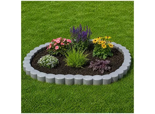HTI-Living Beetumrandung Beetumrandung Nessa Palisade 12-teilig Grau, LxH: 22x4.5 cm, Set, Beetumrandung mit 12 Modulen, Beetbegrenzung Beeteinfassung Rasenkante