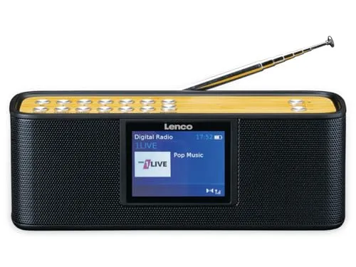 Lenco PDR-045 Tragbares DAB+ Radio mit Bluetooth - Tragbares DAB+ Radio mit Bluetooth-Funktion und 2 x 3 Watt RMS Sound. Genießen Sie bis zu 7 Stunden Musikgenuss, ideal für unterwegs!