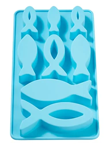 Hobbyfun Gießform Fische 8 Stück versch. Größe lebensmittelecht, aus Silikon