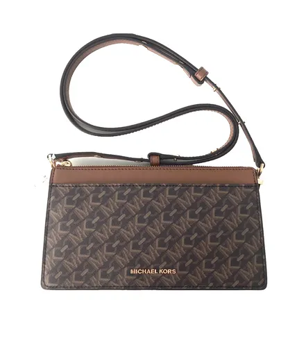 MICHAEL KORS EMPIRE LG CONV Xbody Tasche in Braun - Umhängetasche für Damen, stilvolles Design mit goldenen Akzenten, ideal für elegante Anlässe und Freizeit, inklusive originaler Verpackung.