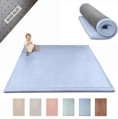 Hakuna Matte Spielmatte Baby 200x150x2,5cm - Wolkenweiche Krabbelmatte in Blau - Spielmatte für Kinderzimmer mit rutschfester Unterseite und 2 cm dickem Memory-Schaum für maximalen Komfort und Sicherheit beim Spielen und Krabbeln.