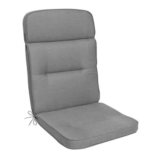 KETTtex EXKLUSIV Auflage Hochlehner grau I Gartenstuhl Polster 123x50x9cm I hochwertige und Pflegeleichte Sesselauflage I Wetter- und formbeständige Stuhlauflage I KTH3 Sitzauflage