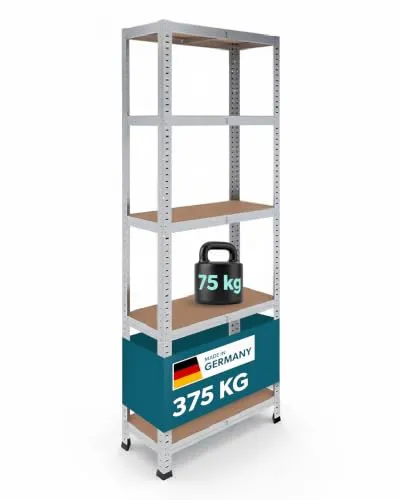 rackfriends Schwerlastregal 180x70x30 cm verzinkt mit 5 Böden