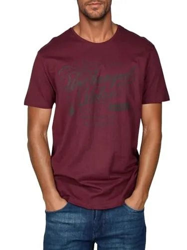 riverso Tshirt Herren Baumwolle Regular Fit RIVLeon Rundhals Kurzarm Sommer Tee Shirt Print, Größe:3XL, Farbe:Rot (GJD)
