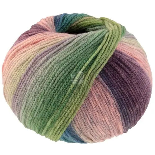 LANA GROSSA Farfalla | Leichtes Kettengarn aus weicher Merinowolle mit effektvollem Streifenmuster | Handstrickgarn aus 94% Schurwolle & 6% Polyamid| 50g Wolle zum Stricken & Häkeln | 250m Garn FB 8