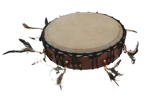 Gewa BSX 826182 Shamanentrommel mittel, 30 cm - Indianische Percussion-Trommel mit 30 cm Durchmesser, Holzrahmen und authentischem Federschmuck für ein einzigartiges Klangerlebnis.