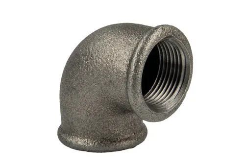 GEBO Gewindefitting Temperguss-Gewindefitting schwarz Winkel 90°, 1 1/4 Zoll