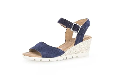 Gabor Damen Keilsandalen - Hochwertige Wedge-Heel Sommerschuhe in Marine - Elegante Keilsandalen für Damen mit 6 cm Absatzhöhe. Ideal für Freizeit und Strand, gefertigt aus atmungsaktiven Materialien für optimalen Komfort.