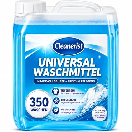 10L Universal Waschmittel, XXL Sparset Flüssigkonzentrat für 350 Wäschen | Frische-Duft