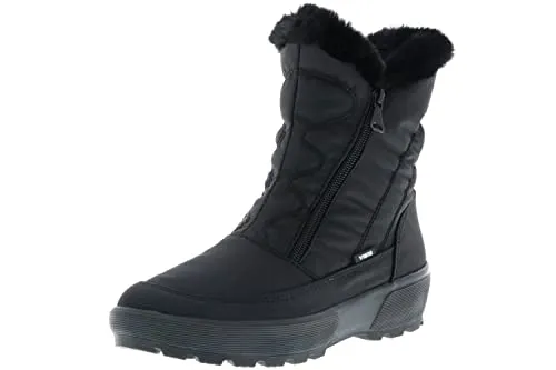 Vista Damen Kurzschaft Winterstiefel Stiefeletten Kunstfell gefüttert schwarz, Größe:40, Farbe:Schwarz