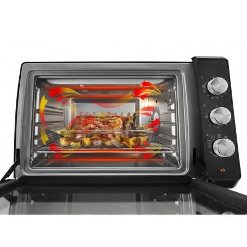 De Longhi Chef EO34302 - Elektrischer Umluftofen mit 5 Kochstufen, gleichmäßiges Kochen dank Surround-Cooking-System und Grill-Modus