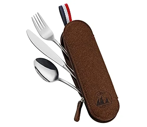 Reisebesteck Besteckset Messer Löffel Gabel Outdoor Camping Viaggio Cilio 4-tlg.