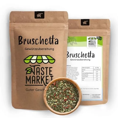 Bruschetta Gewürz 500 g italienische Kräutermischung mit Knoblauch, Zwiebeln & Basilikum – Perfekt für Brot, Tomaten & Antipasti
