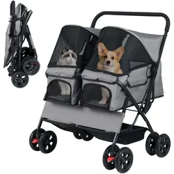COSTWAY Hundewagen Doppel