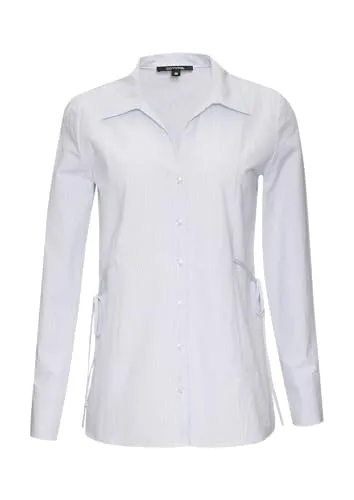 Comma Baumwollbluse im Slim Fit mit Bindedetails